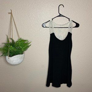 Lace Racerback Black and White Dress